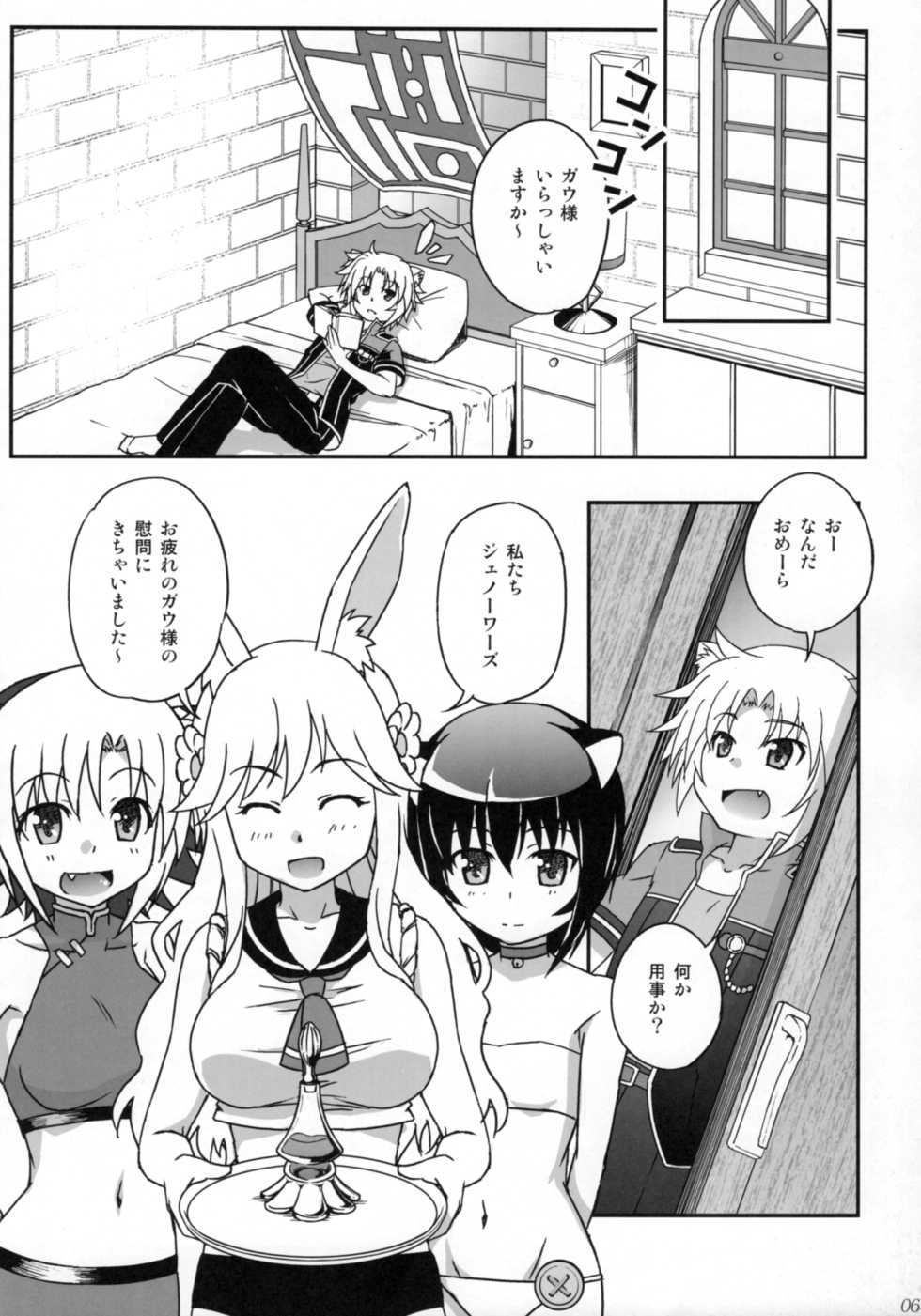 (C87) [Betsuni Suki Janai yo (Unamu)] OIL COMBINATION HOLD (DOG DAYS) - Page 5
