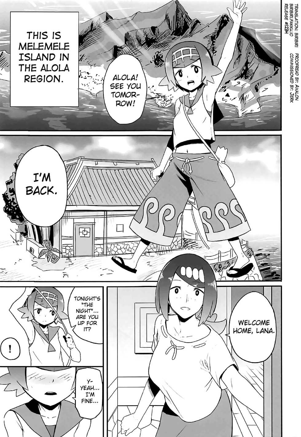 (COMIC1☆12) [DOLL PLAY (Kurosu Gatari)] Alola no Yoru no Sugata (Pokémon Sun and Moon) [English] [biribiri] - Page 2
