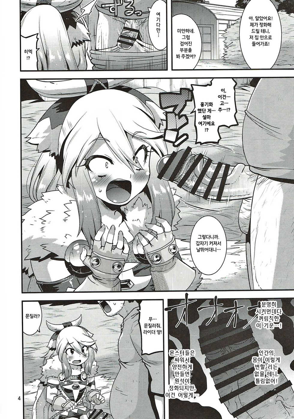 (C92) [gos to vi (Utamaro)] Muku na Inaka Musume ga Oji-san no Jouka ni Hamaru made (Monster Hunter) [Korean] - Page 3