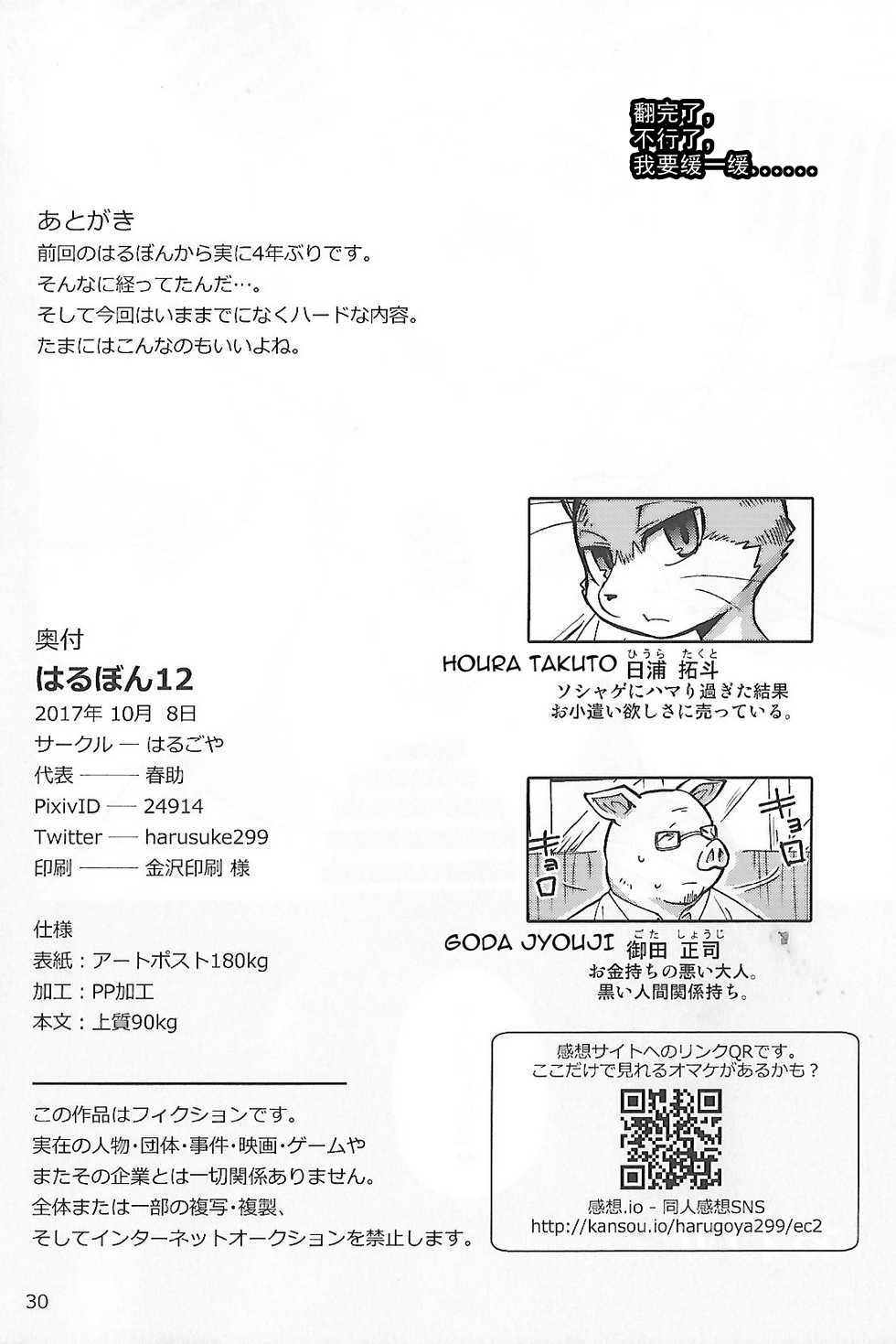 (Kansai! Kemoket 6) [Harugoya (Harusuke)] Harubon 12 [Chinese] [CK] - Page 30