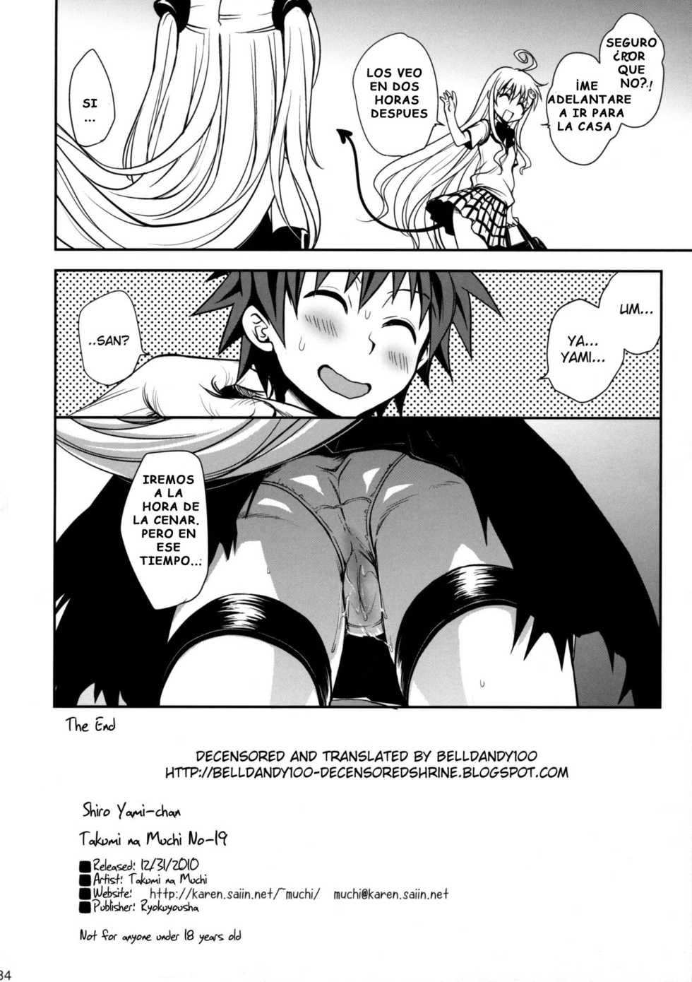 (C79) [Takumi na Muchi] Shiro Yami-chan (To LOVE-Ru) [Spanish] [marcosmass] [Decensored] - Page 34