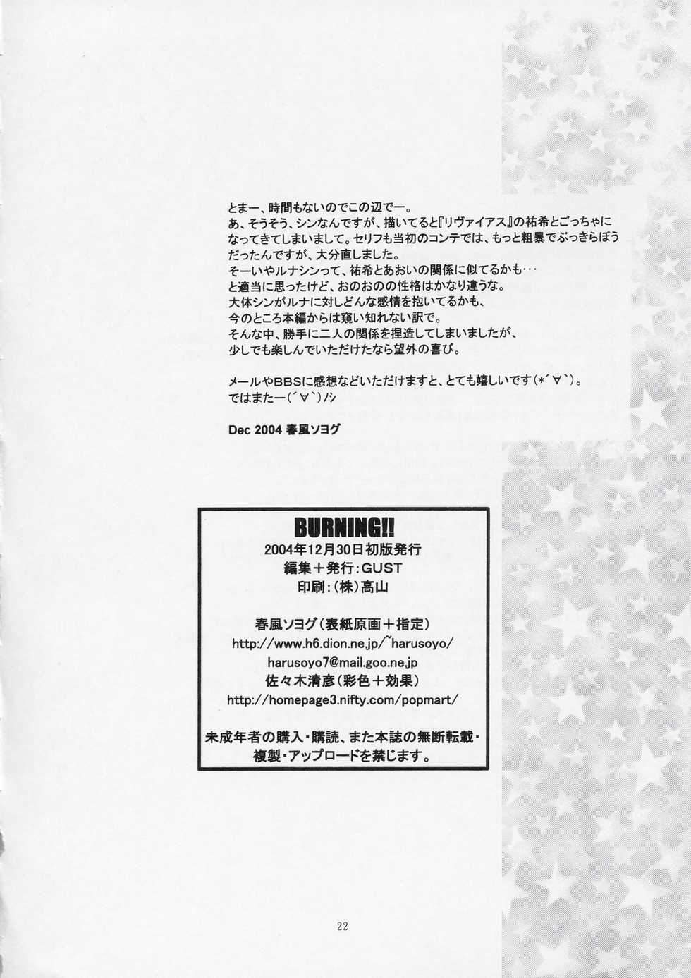 (C67) [GUST (Harukaze Soyogu)] Burning!! (Mobile Suit Gundam SEED DESTINY) - Page 21