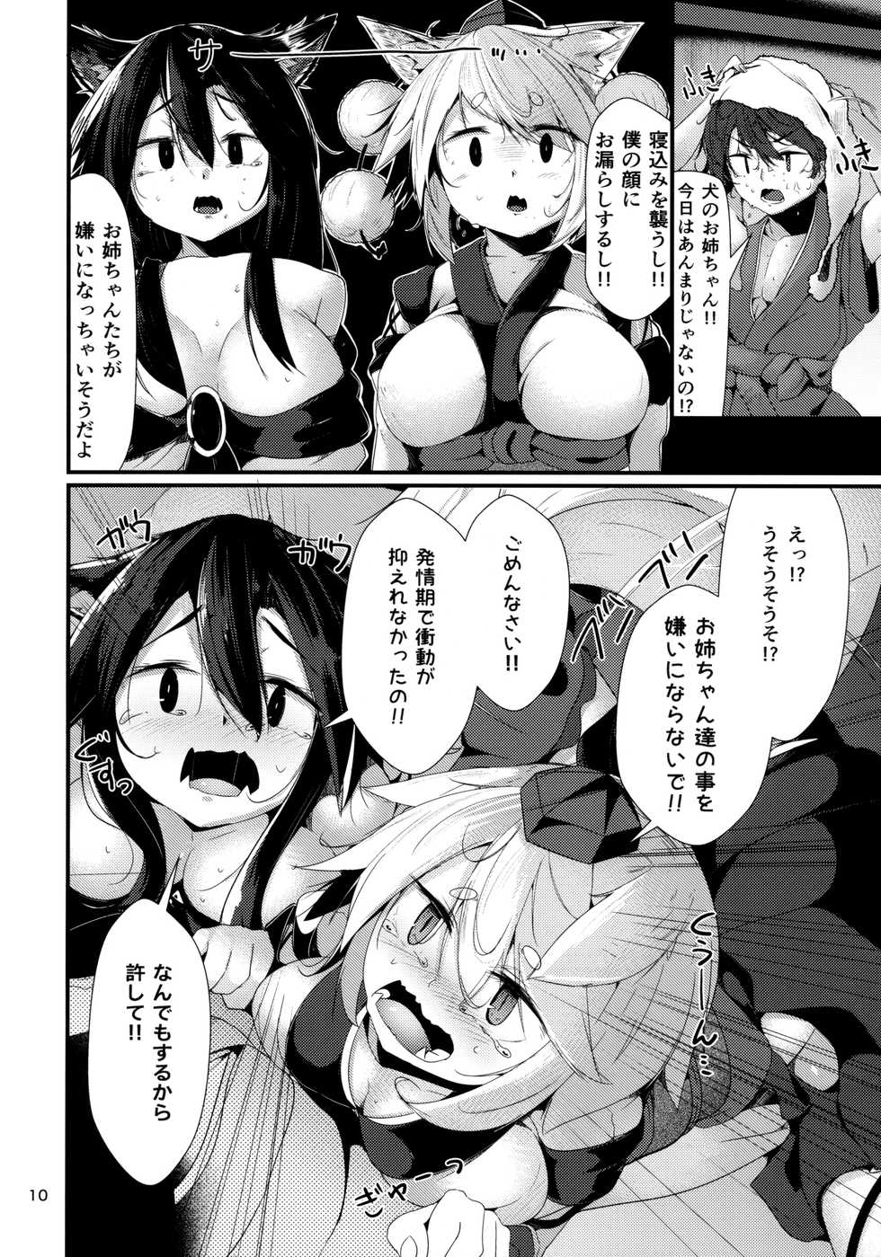 (Kouroumu 13) [Nanika no Heya (Hira)] Inu no Onee-chan-tachi no Hatsujou "Shitsuke" (Touhou Project) - Page 9