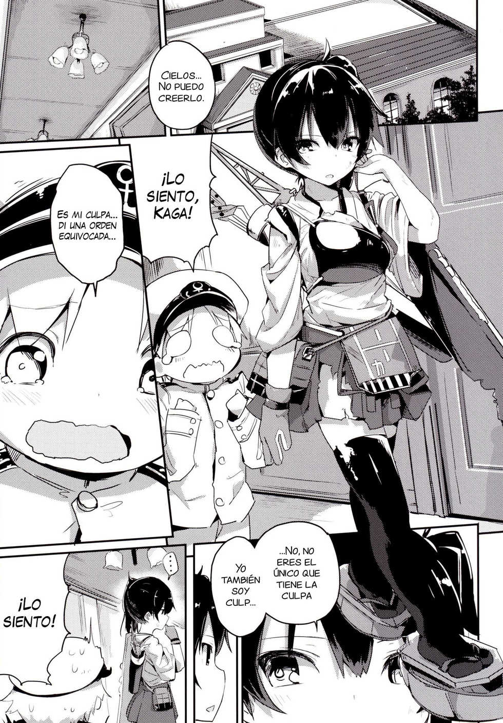 [Illumination. (Ogadenmon)] Kaga-san o Chuuha Sasete Shimatte Nyuukyo de H (Kantai Collection -KanColle-) [Spanish] [Amblyopia] [Digital] - Page 2