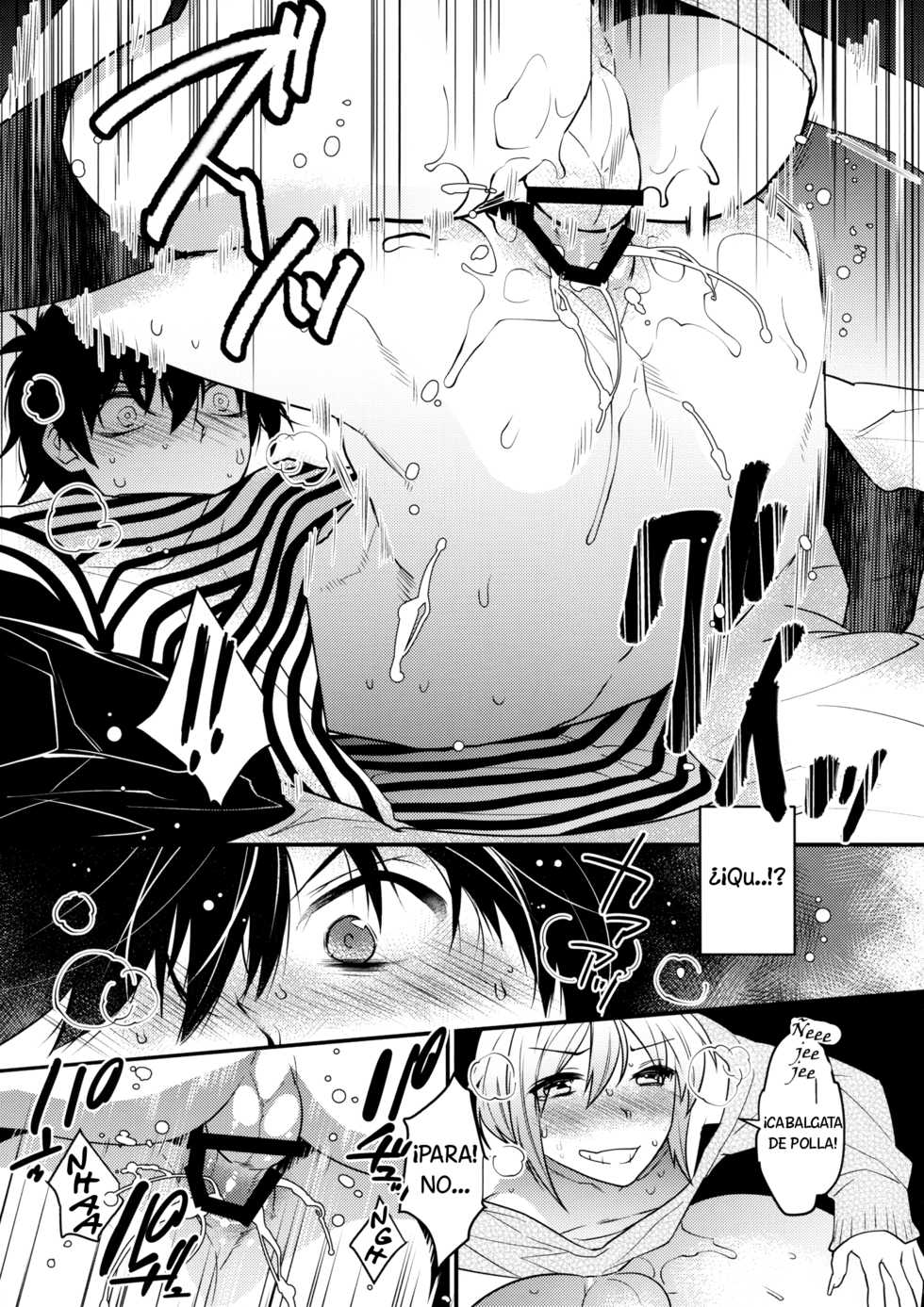 (C89) [Ash Wing (Makuro)] Yotta Ikioi de Hotel ni Tsurekomare Josou Shita Otoko ni Nazeka Ore ga Horareru Hanashi [Spanish] - Page 18