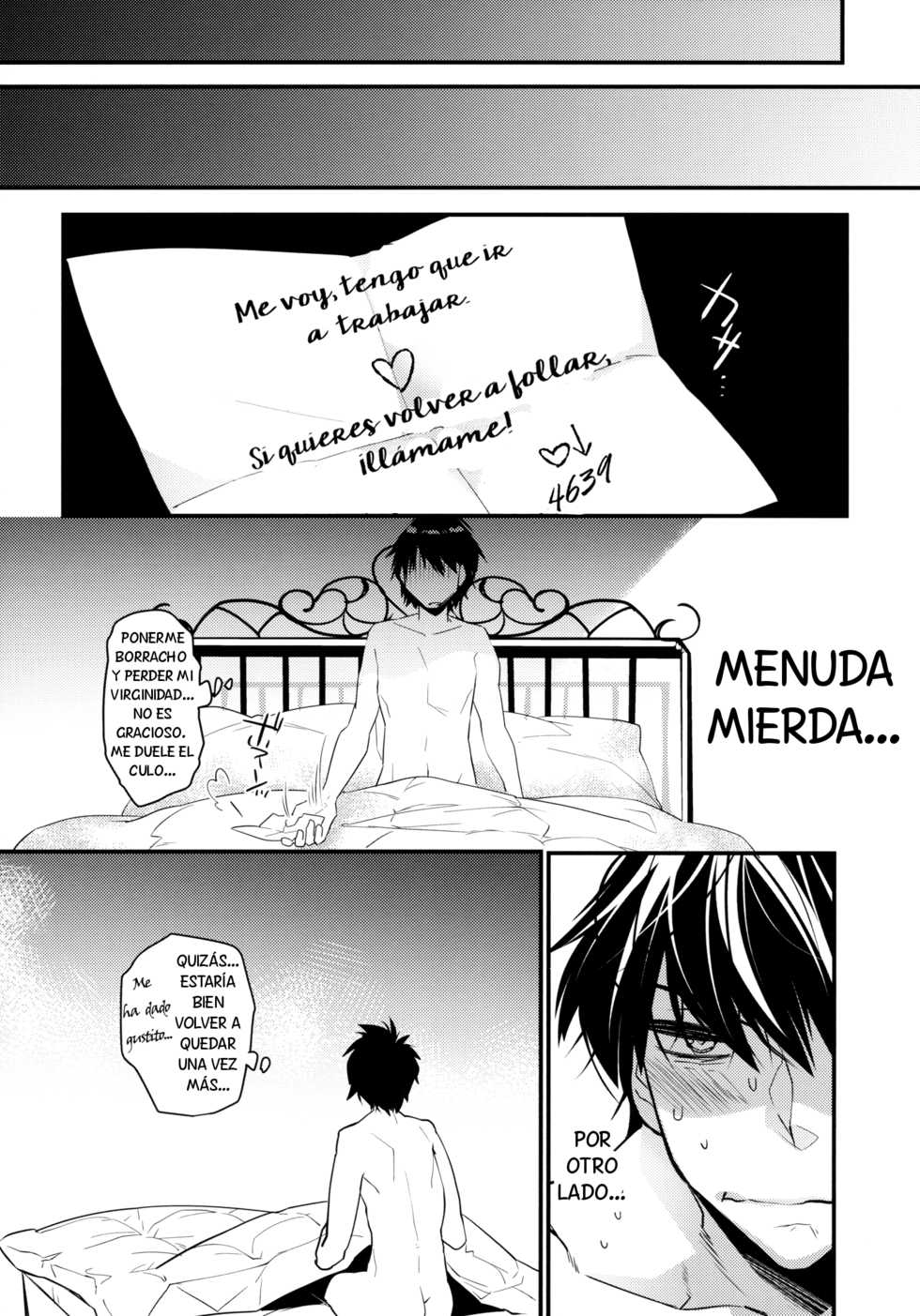 (C89) [Ash Wing (Makuro)] Yotta Ikioi de Hotel ni Tsurekomare Josou Shita Otoko ni Nazeka Ore ga Horareru Hanashi [Spanish] - Page 24