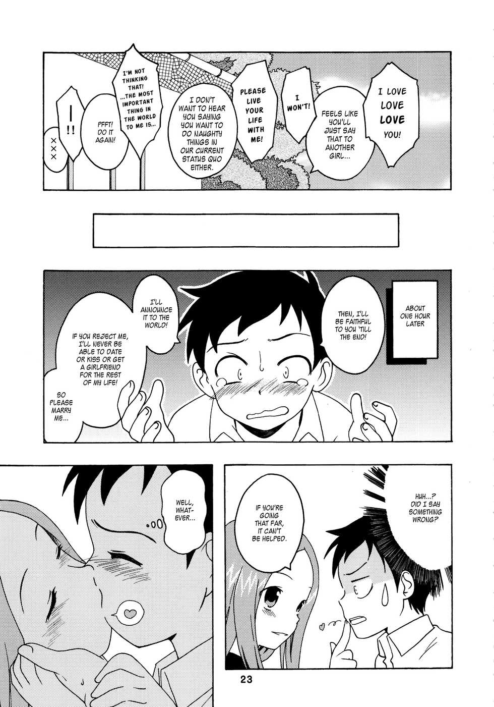 (C92) [Shinohara Heavy Industry (Haruna Mao, Ukyochu)] Karakaix 2 (Karakai Jouzu no Takagi-san) [English] - Page 22