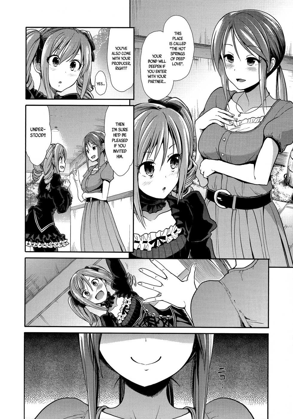 (C89) [Takemasaya (Takemasa Takeshi)] Kanzaki Ranko Hitou Meguri | Kanzaki Ranko's Visit to a Little Known Hot Spring (THE iDOLM@STER CINDERELLA GIRLS) [English] [B.E.C. Scans] - Page 5