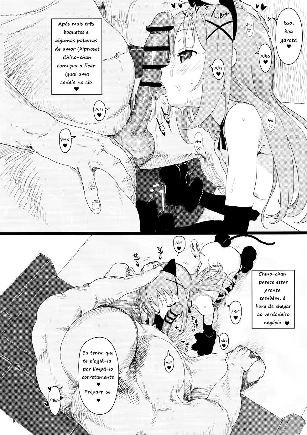 [2nd color (Typehatena)] Kawaisugiru Chino-chan to Icha Love Shitai node Chotto Bakashi Kyouseiteki ni? Shinaido 120% ni Natte Moraimashita (Gochuumon wa Usagi desu ka?) [Portuguese-BR] - Page 7