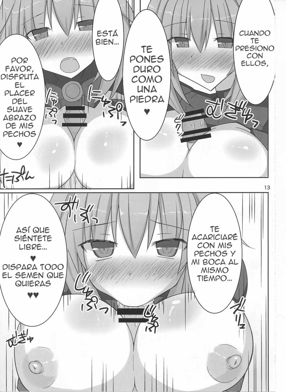 (C86) [Kyojinkou (Toyo)] Kyonyuu Onee-san Kei Megami ni Yasashiku Shibori Toraretai! 2 (Hyperdimension Neptunia) [Spanish] [Jamenesles] - Page 13