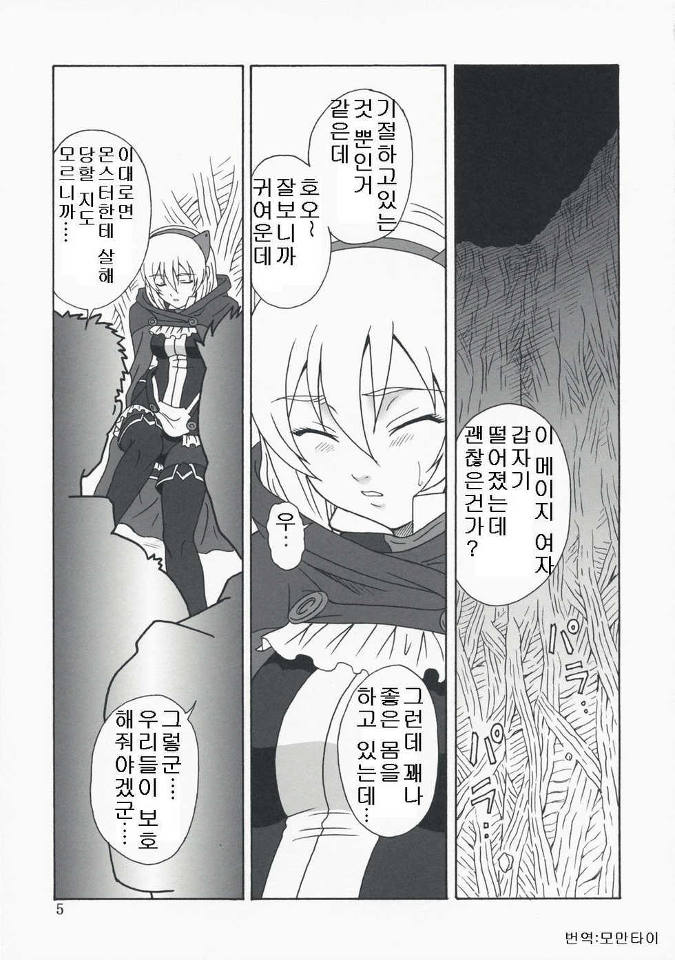 (C74) [Oretachi Misnon Ikka (Misnon the Great)] Gyokusai Kakugo na Toppatsu bon (Tower of Druaga) [Korean] - Page 4