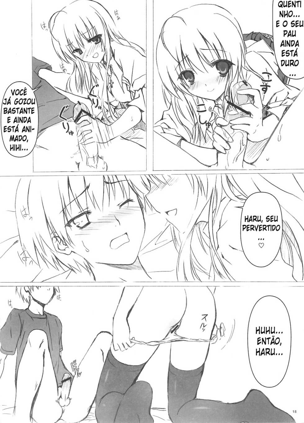 (C78) [Shadow Sorceress Communication Protocol (Hiten Onee-ryuu)] Sora no Omocha (Yosuga no Sora) [Portuguese-BR] [LoliconsAnonimos] - Page 18