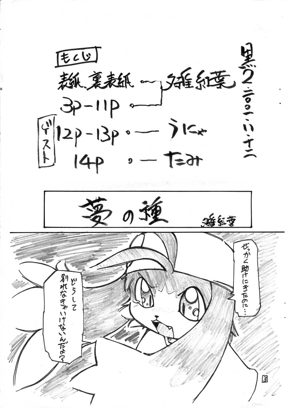 (C60) [Yuuzen Animal Dou (Yuuga Momiji) Kuro 2 (Kaze no Klonoa) - Page 3