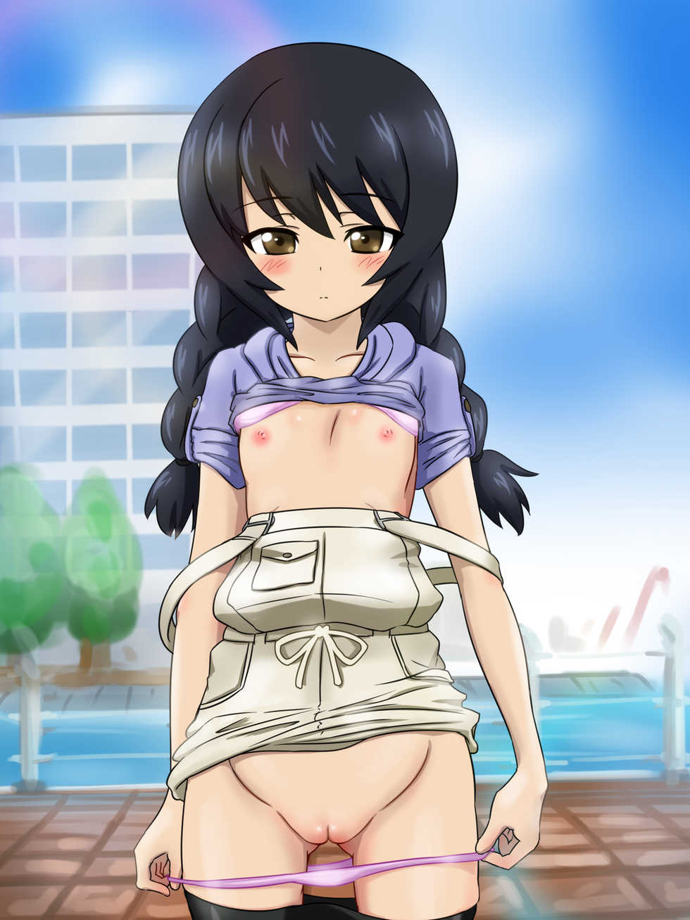 [Fechisupi] Zasshi Kiji Fuu Oppai o Misete Morau CG Shuu "Anata no Oppai Torasete Kudasai!" Umibe no Machi Hen (Girls und Panzer) - Page 15