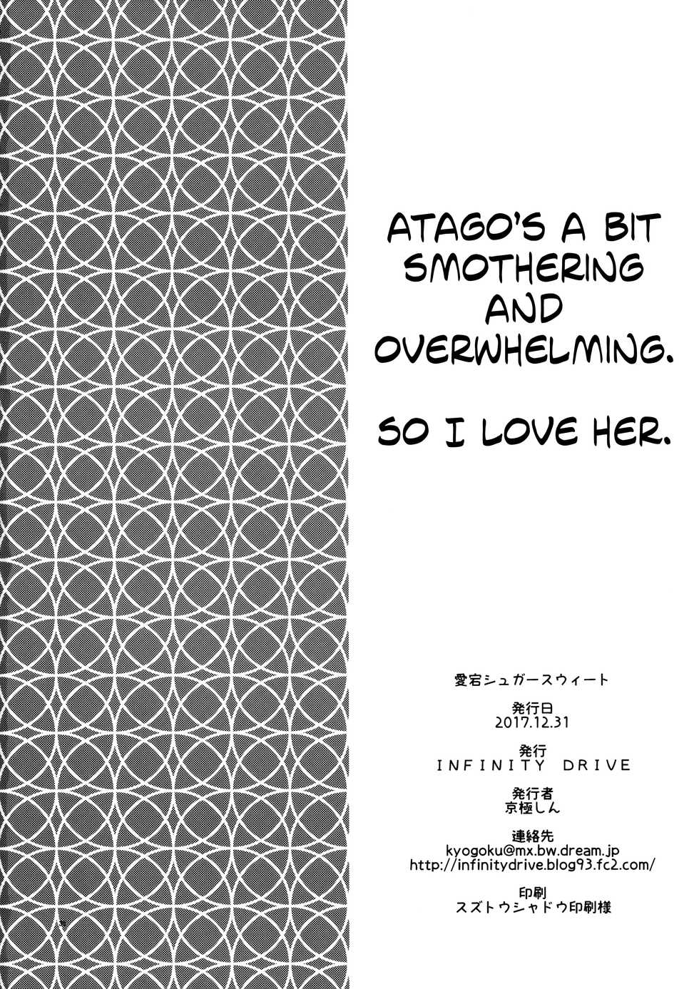 (C93) [INFINITY DRIVE (Kyougoku Shin)] Atago Sugar Sweet (Azur Lane) [English] - Page 29