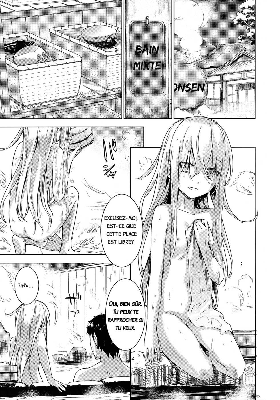(C87) [infinity line (Misato Nana)] Bep Onsen Futaritabi (Kantai Collection -KanColle-) [French] [Penwywern] - Page 4