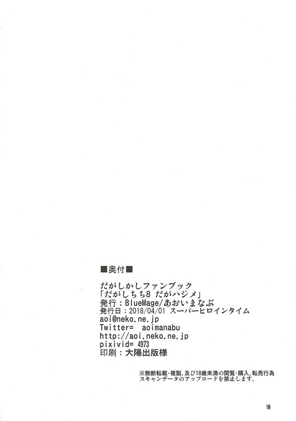 (SHT2018 Haru) [BlueMage (Aoi Manabu)] Dagashi Chichi 8 Daga Hajime (Dagashi Kashi) - Page 17