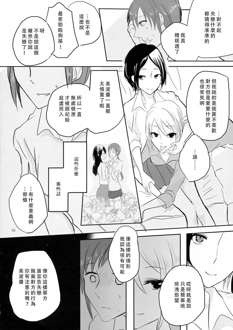 (C86) [Yuribatake Bokujou (Kon)] obsessed (THE IDOLM@STER CINDERELLA GIRLS) [Chinese] [沒有漢化] - Page 9