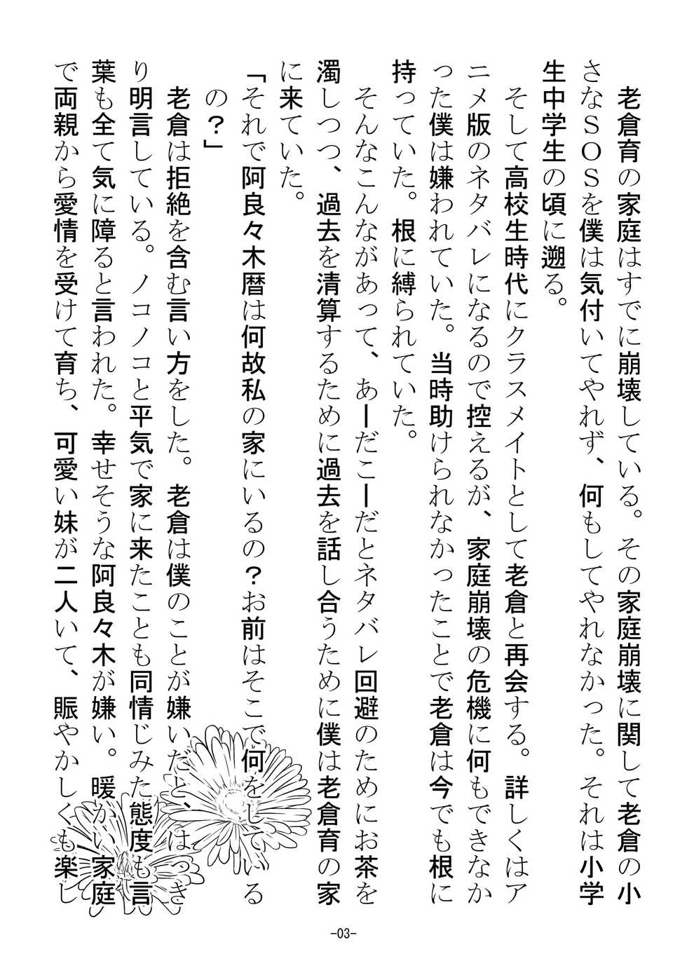 [Shinmichikai (Rough Kitsu)] "Kirai da! Kirai da! Dice…… Kirai da!" Oikura Sodachi no Gyaku Rape Hon (Bakemonogatari) - Page 4