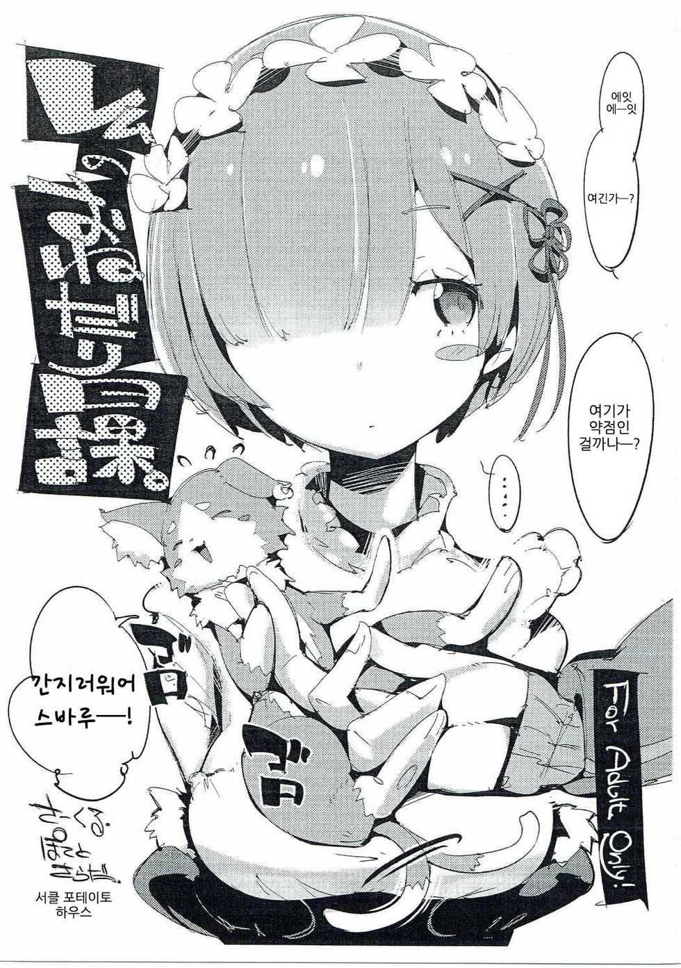 (C90) [Potato Salad (Kurisu)] Rem no Onedari Nikka. (Re:Zero kara Hajimeru Isekai Seikatsu) [Korean] - Page 1