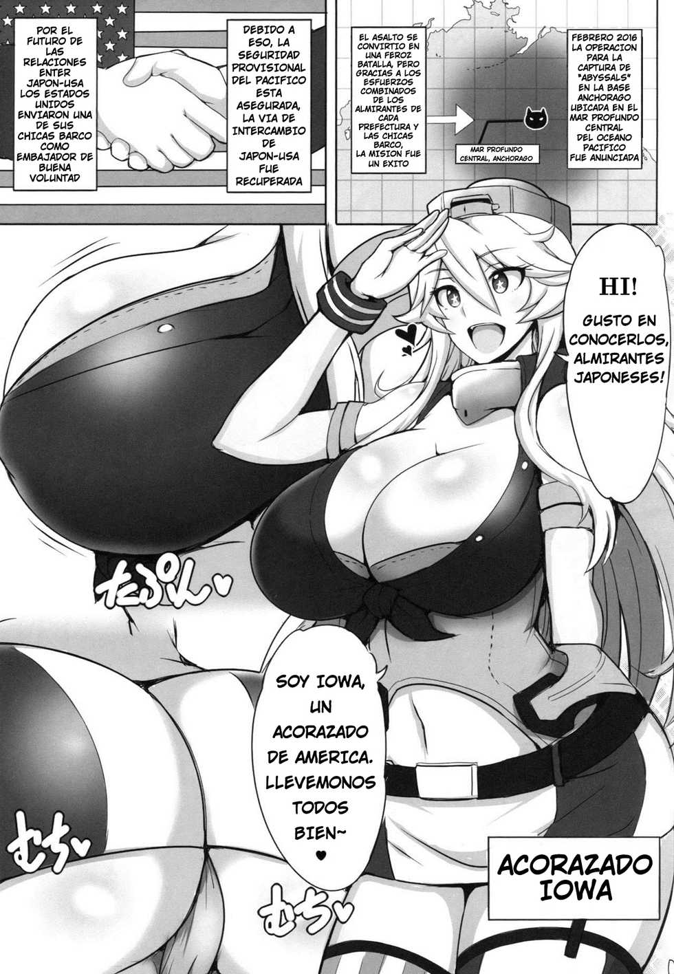 (COMIC1☆10) [Yuasa Rengou (Jean Louis)] Cheer Up! Iowa-chan! (Kantai Collection -KanColle-) [Spanish] [Esp007] - Page 2