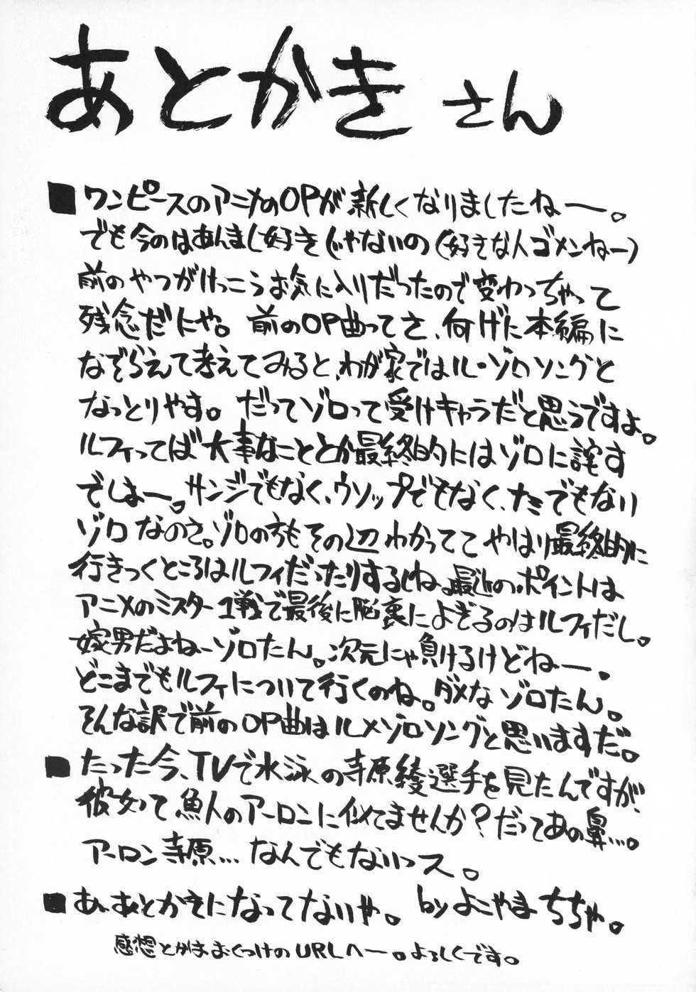 (C62) [Cha Cha Cha Brothers, Rupinasu Touzokudan (Yokoyama Chicha)] Naminami Zorozoro (One Piece) - Page 24