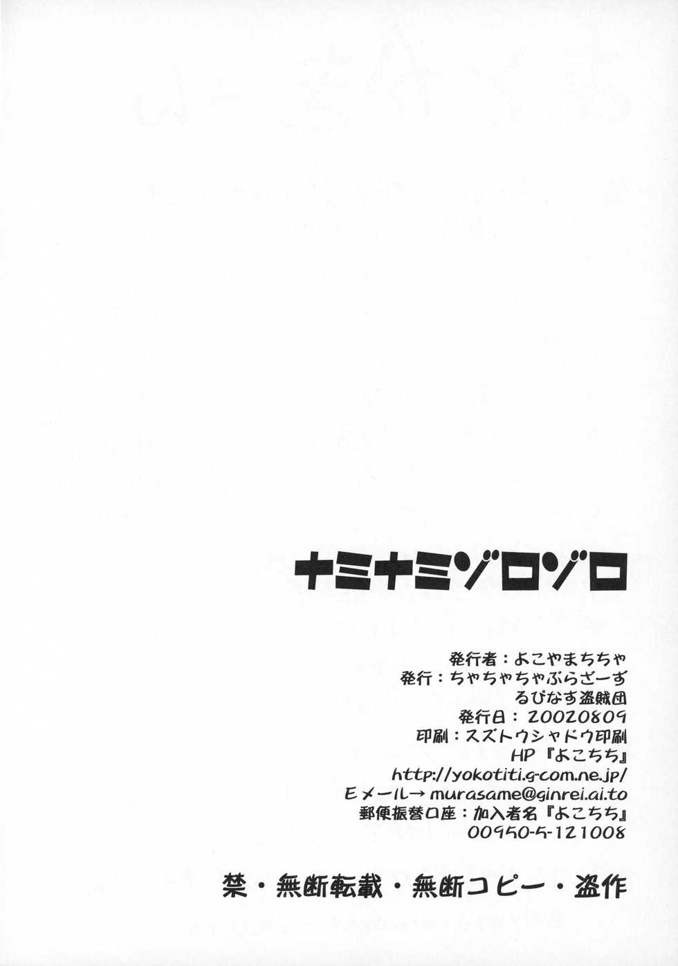 (C62) [Cha Cha Cha Brothers, Rupinasu Touzokudan (Yokoyama Chicha)] Naminami Zorozoro (One Piece) - Page 25
