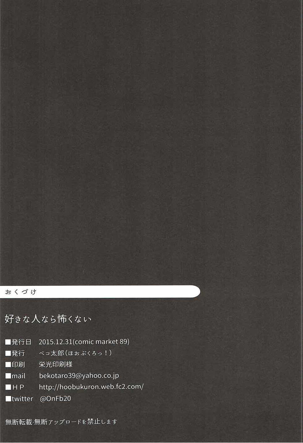 (C89) [Hobukuro! (Bekotarou)] Suki na Hito nara Kowakunai | If Its The Person You Love Its Not Scary (WORKING!!) [English] [Doujins.com] - Page 23