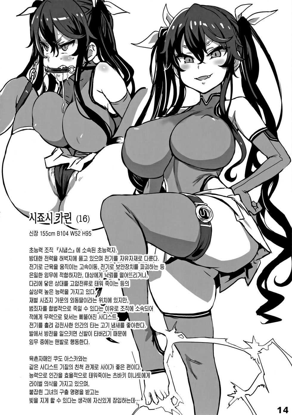 (COMIC1☆13) [Ijou Nouryoku Kenkyuukaihatsu Kikou (Various)] Inousha Shoujo Kesson Goudou | 초능력자소녀결손합동지 [Korean] [Team Edge] - Page 14