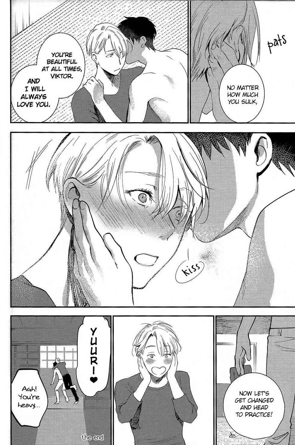 (Ginban no Glory Osaka) [Okarutou (Hatomamecha)] Asa Okitara Coach no Karada ga Junior Jidai ni Modotte Ita Ken ni Tsuite. (Yuri!!! on Ice) [English] [blanket] - Page 34