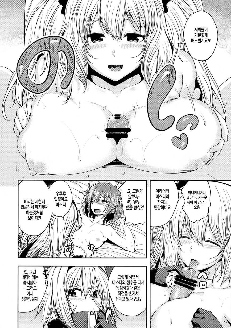 (C93) [Haisui no Jin (Naruko)] Master ni Haetemite Itadakimashita | 마스터에게 튀어나오게 해보았습니다아 (Fate/Grand Order) [Korean] - Page 10