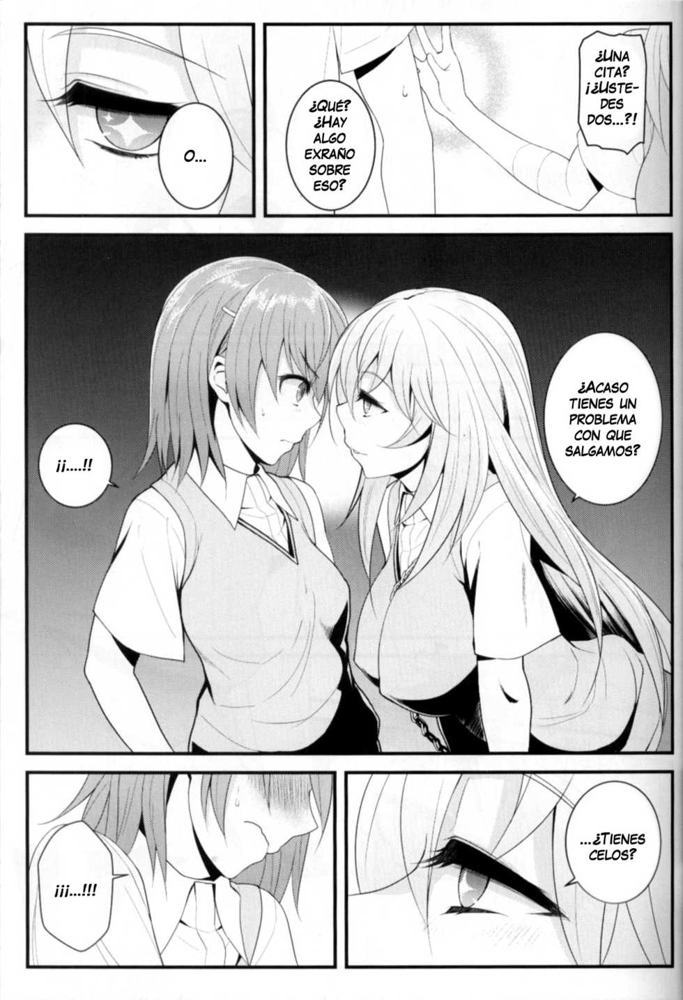 (C84) [Juujigen (AKANAGI)] Tatoeba Shokuhou-san ga Kamijou-san to Chucchu Shitari Suru Sonna Sekai ga Moshi Aru tosureba. (Toaru Kagaku no Railgun) [Spanish] [White Queen Translations] [Decensored] - Page 4