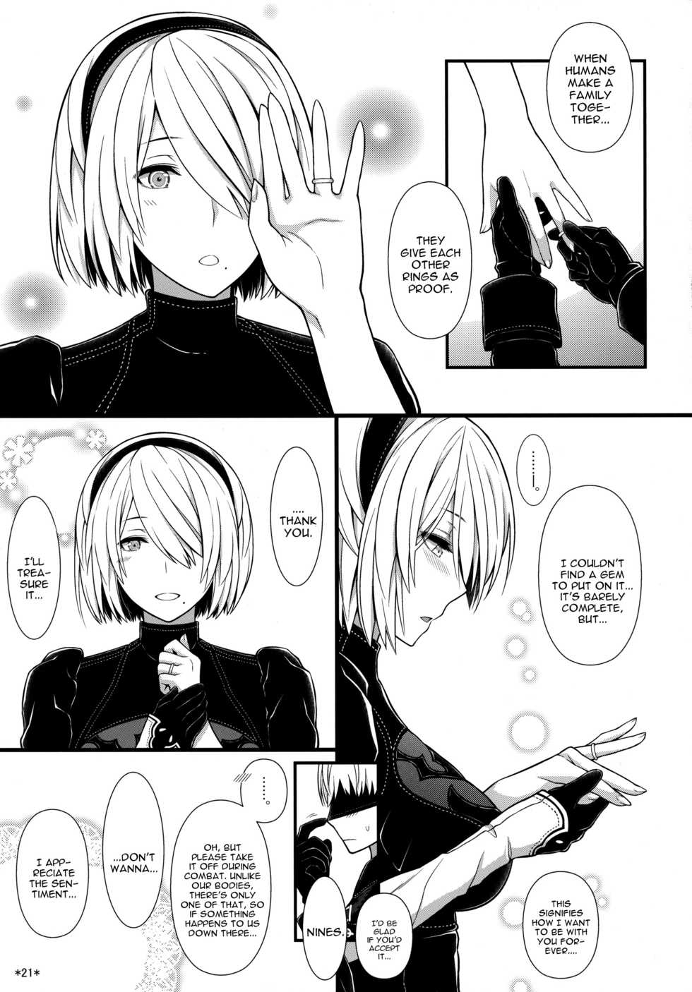 (C92) [Monmo Bokujou (Uron Rei)] Kimi no Egao ga Boku no Hoshi (NieR:Automata) [English] [constantly] - Page 22