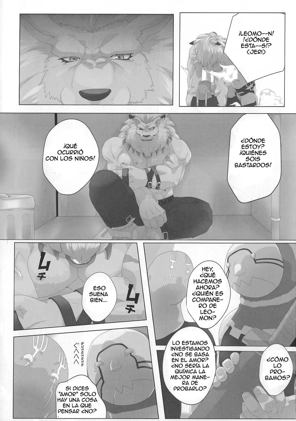 (Shinshun Kemoket 3) [Kusariku (Devilob)] Seigi no Shishi Juujin-gata Denshi Seimeitai ga Sadame o Kutsugaesu ni wa | For the Lion-Man Type Electric Life Form to Overturn Fate (Digimon) [Spanish] [Rai] - Page 7
