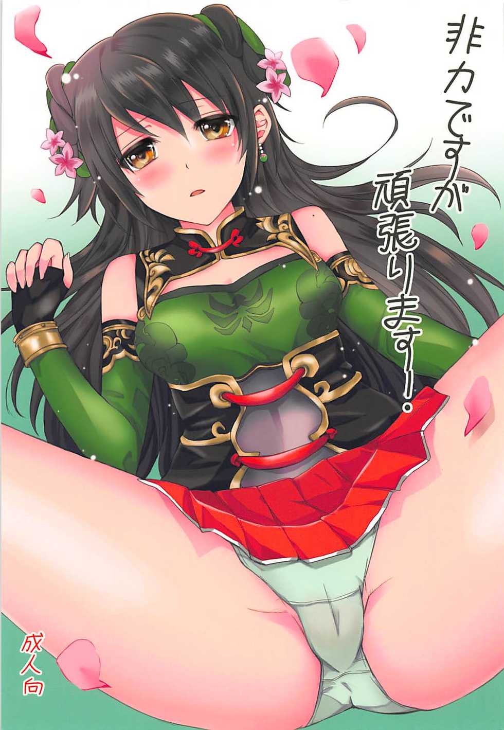 (COMIC1☆7) [momoirohoppe (Rei, Tomu)] Hiriki desuga Ganbarimasu! (Dynasty Warriors) - Page 1