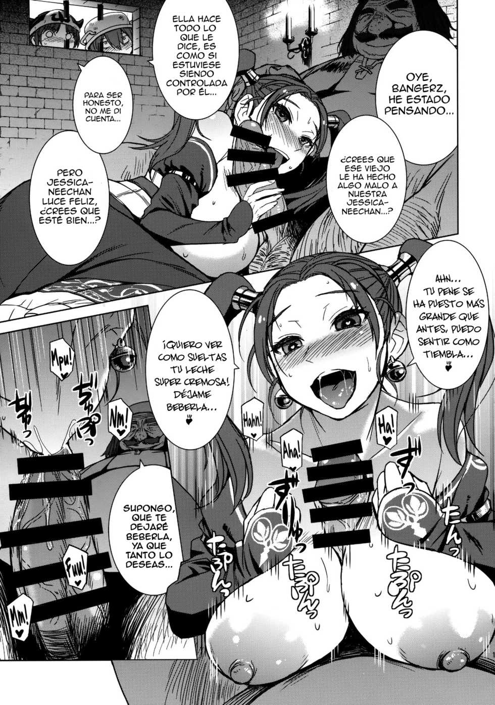 (C92) [Bakunyu Fullnerson (Kokuryuugan)] Watashi, Uranaishi no Oji-san to Saimin Koubi Shichaimasu♥ (Dragon Quest VIII) [Spanish] [Lanerte] - Page 13
