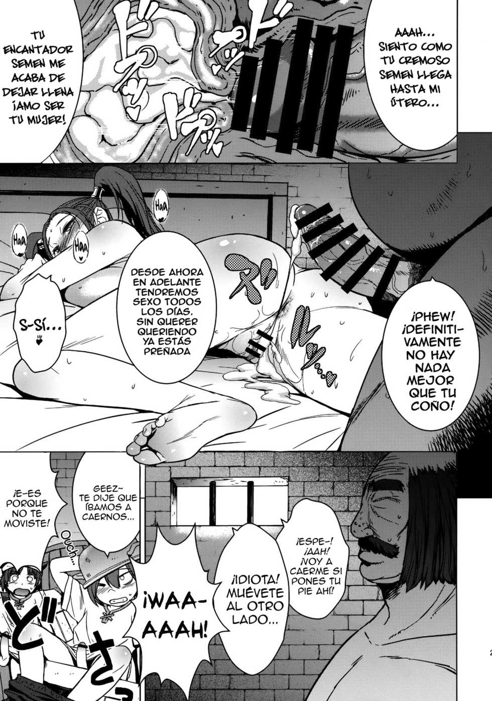 (C92) [Bakunyu Fullnerson (Kokuryuugan)] Watashi, Uranaishi no Oji-san to Saimin Koubi Shichaimasu♥ (Dragon Quest VIII) [Spanish] [Lanerte] - Page 23
