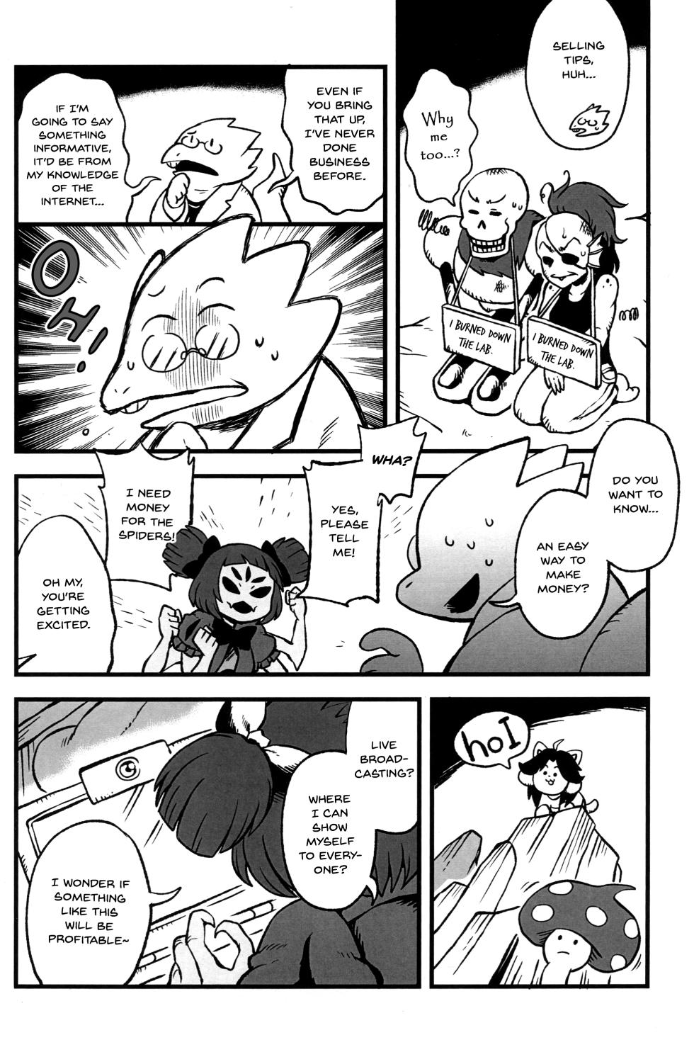 (Minna no Ketsui 2) [Magnitude 711 (Oasis)] Mayonaka no Muffet Live | Midnight Muffet Live (Undertale) [English] - Page 5