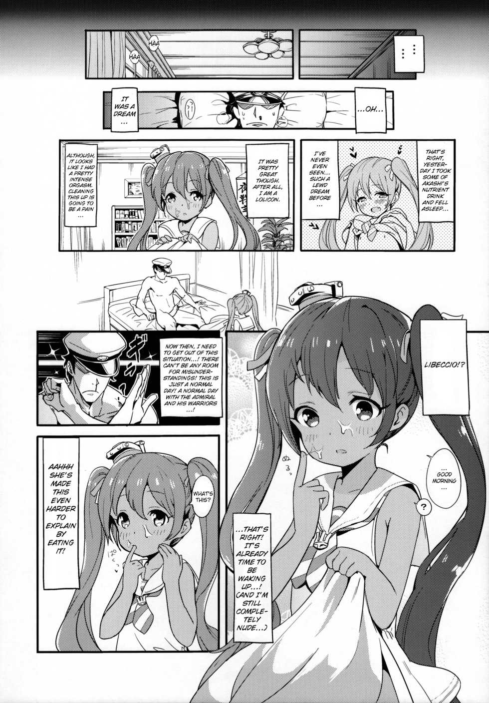 (C89) [Bannoutumayoujiire (Bitou)] Libeccio no Momojiri Dolce | Libeccio's Peach Shaped Butt (Kantai Collection -KanColle-) [English] {Doujins.com} - Page 8