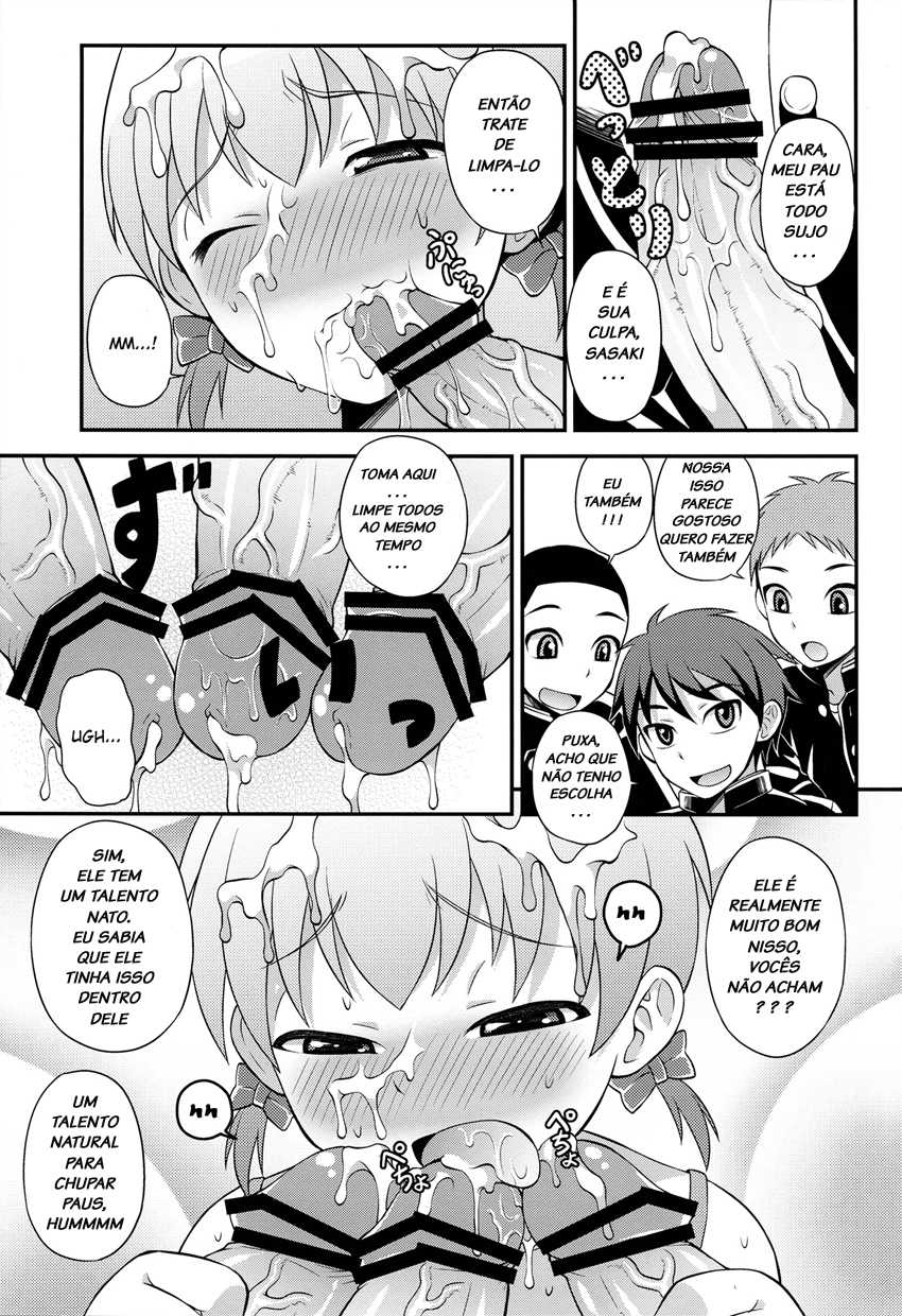 (Shota Scratch 18) [Datsuryoku Kenkyuukai (Kanbayashi Takaki)] Iinchou ga Ore Tachi no Tame ni Chou Ganbatte Kureru Hon | The class president is taking it for the team [Portuguese-BR] [LIANEF] - Page 9