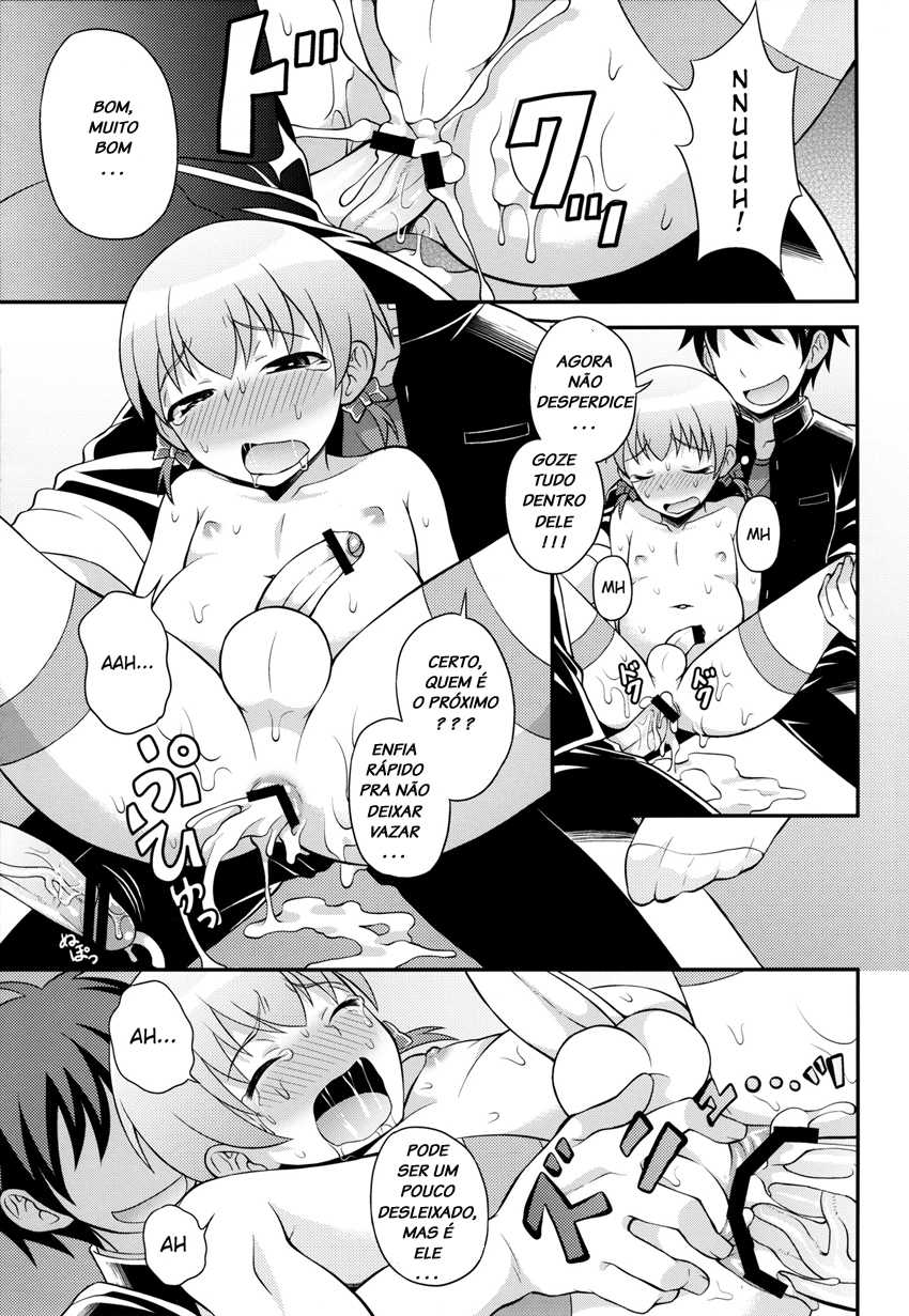 (Shota Scratch 18) [Datsuryoku Kenkyuukai (Kanbayashi Takaki)] Iinchou ga Ore Tachi no Tame ni Chou Ganbatte Kureru Hon | The class president is taking it for the team [Portuguese-BR] [LIANEF] - Page 23
