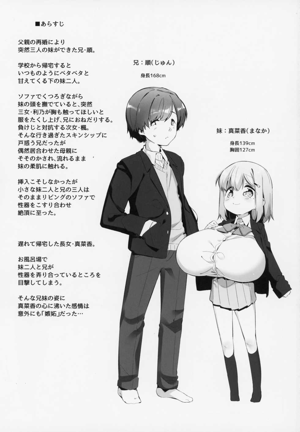 (C94) [P.D Crown (Pedocchi)] Imouto ni Hasamarete Shiawasedesho? 2 - Page 2