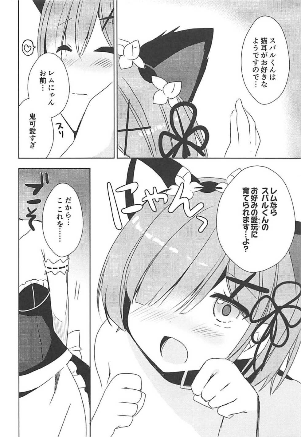 (C93) [moriQ (Mori Airi)] Rem-nyan to Nyannyan Suru? (Re:Zero kara Hajimeru Isekai Seikatsu) - Page 9