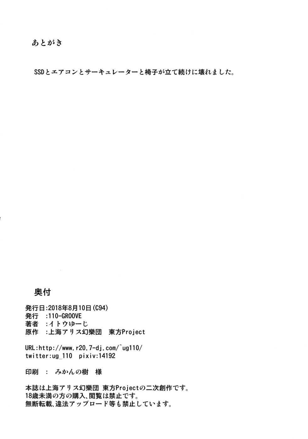 (C94) [110-GROOVE (Itou Yuuji)] Doremy-san no Dream Therapy (Touhou Project) - Page 21