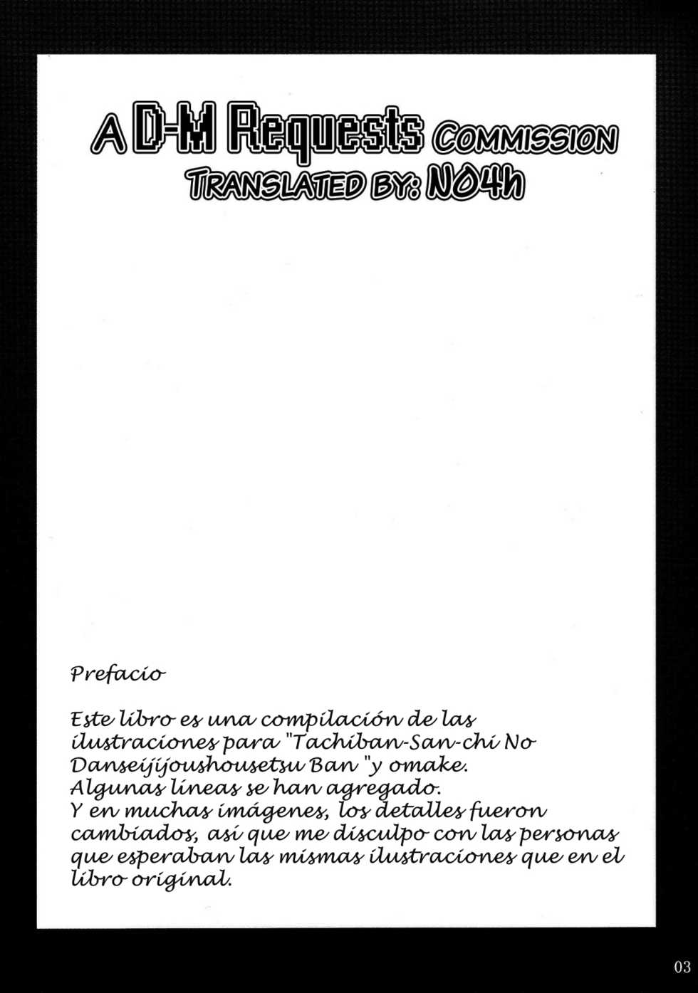 (C89) [MTSP (Jin)] Tachibana-san-chi no Dansei Jijou Shousetsu Ban Sashie + Omake no Hon [Spanish] - Page 2