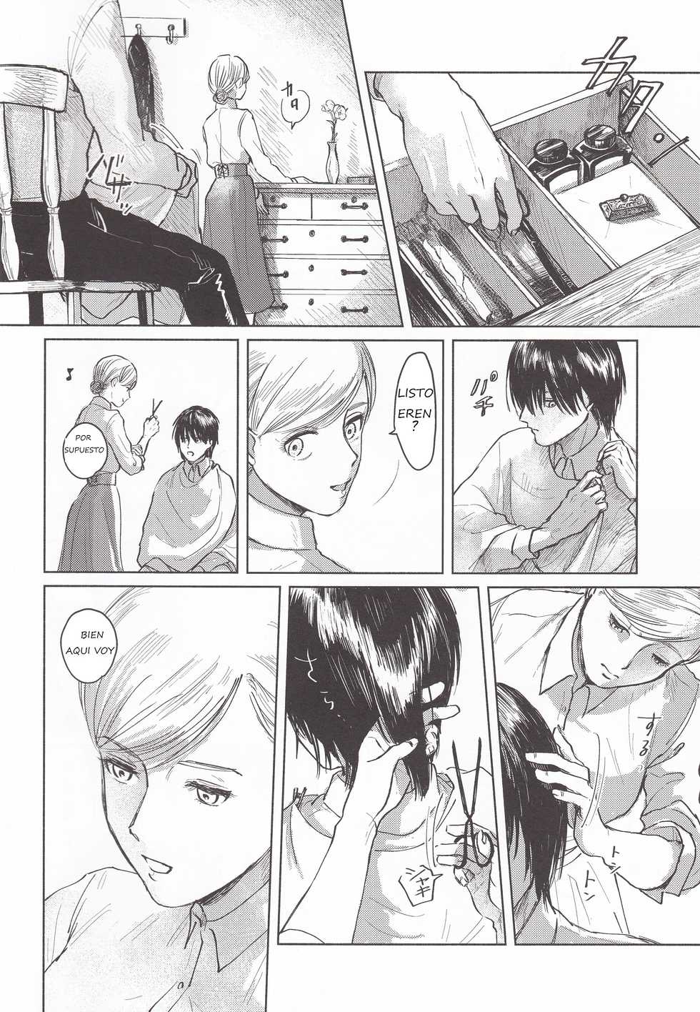 (Chou Hekigai Chousa Haku 2018) [bin (Enko)] Anata to Dareka no Yoru | You & Someone's Night (Shingeki no Kyojin) [Spanish] - Page 17