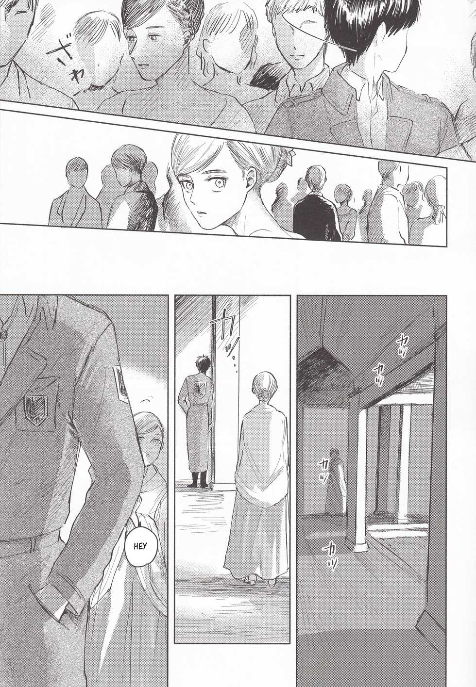 (Chou Hekigai Chousa Haku 2018) [bin (Enko)] Anata to Dareka no Yoru | You & Someone's Night (Shingeki no Kyojin) [Spanish] - Page 24
