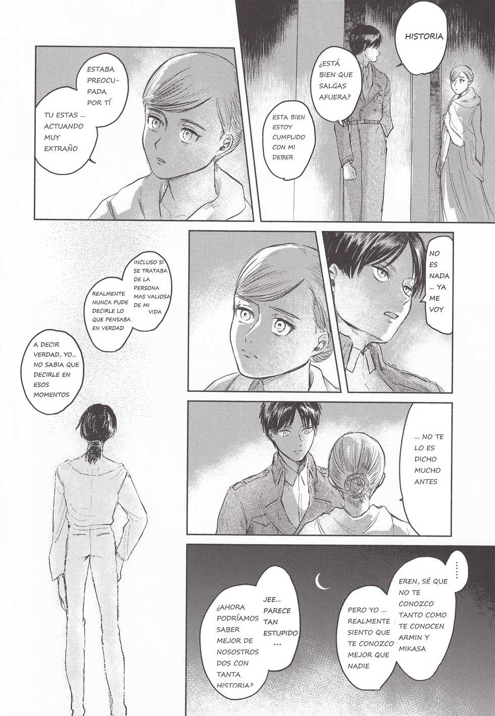 (Chou Hekigai Chousa Haku 2018) [bin (Enko)] Anata to Dareka no Yoru | You & Someone's Night (Shingeki no Kyojin) [Spanish] - Page 25