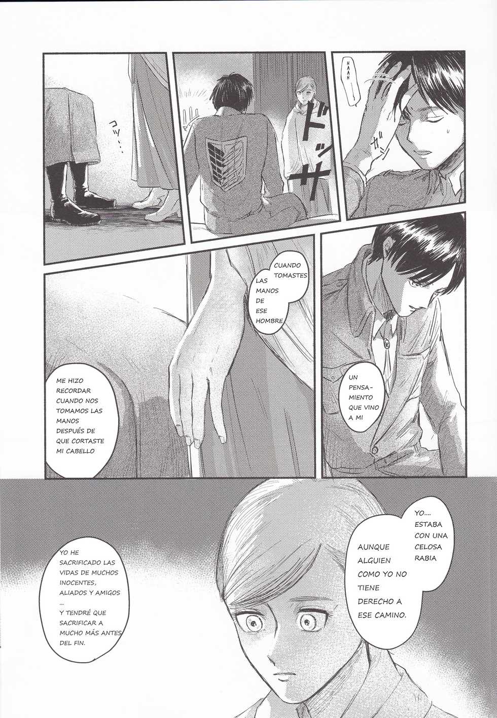 (Chou Hekigai Chousa Haku 2018) [bin (Enko)] Anata to Dareka no Yoru | You & Someone's Night (Shingeki no Kyojin) [Spanish] - Page 28
