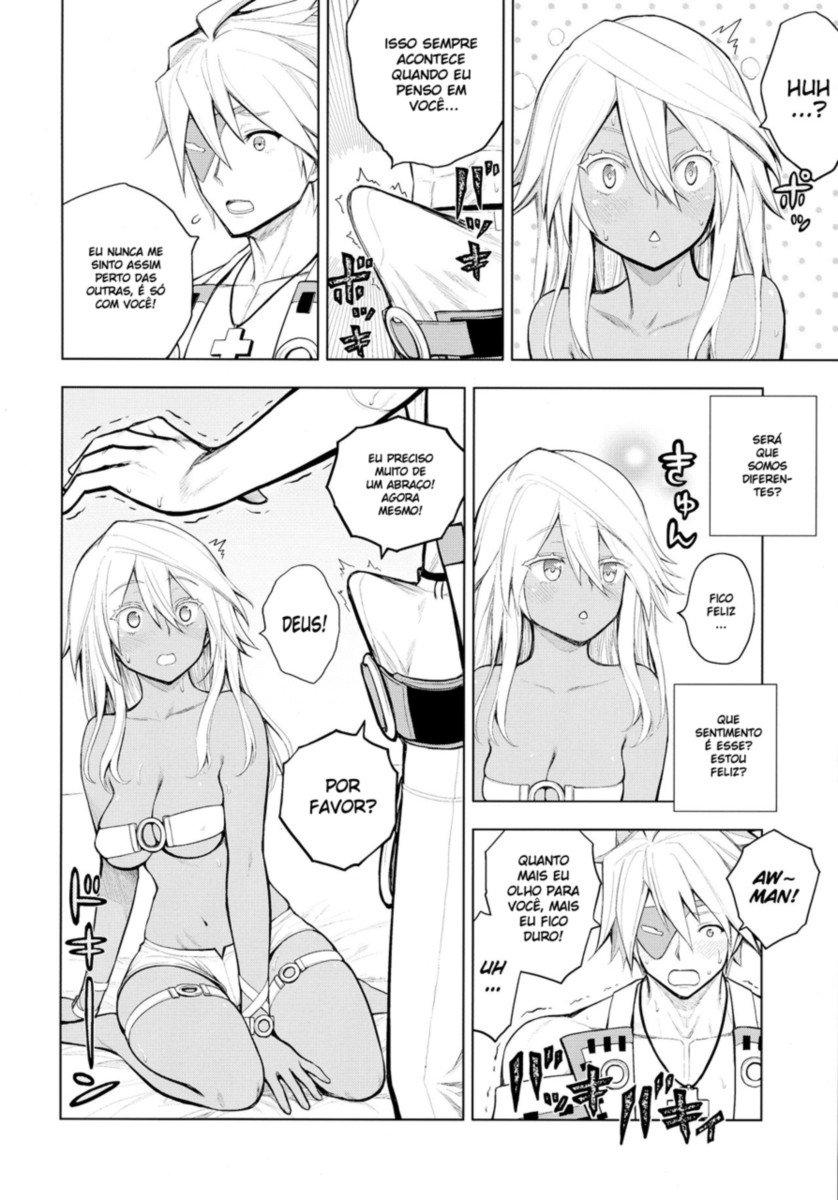 (C88) [Jishaku no Sunaba (Porosuke)] Sin-kun no Hatsu Shasei wa Ram-chan no Naka de do byu byu byu (GUILTY GEAR) [Portuguese-BR] [DiegoVPR] - Page 6